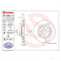 Тормозной диск BREMBO 1210311443 09.5058.11 ANJ YDTZ 8020584222102 - Изображение 2