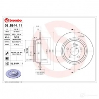 Тормозной диск BREMBO 789866 08.B844.11 K 2OOR 8020584033982 - Изображение 2