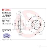 Тормозной диск BREMBO 8020584216231 1210321109 TAT WC 09.A535.21 - Изображение 2