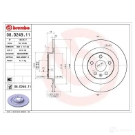 Тормозной диск BREMBO 08.D249.11 1422939245 M 0N00M - Изображение 2