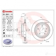 Тормозной диск BREMBO 09.6841.11 8020584014646 790356 G 0H19E - Изображение 7