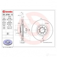Тормозной диск BREMBO 8020584976012 791069 09976010 6VUN0U Z - Изображение 2