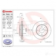 Тормозной диск BREMBO 790429 8020584704318 09704310 V2IC 2G - Изображение 2