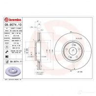 Тормозной диск BREMBO 8020584907412 B2IM LI 790802 09907410 - Изображение 2
