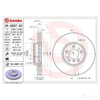 Тормозной диск BREMBO 8020584869789 7BE MM 790727 09869780 - Изображение 2