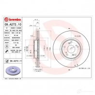 Тормозной диск BREMBO 8020584015919 Q AO4TM 791229 09a27210 - Изображение 2