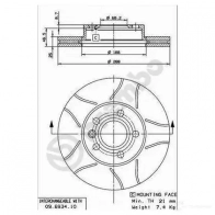 Тормозной диск BREMBO Z 80B0 790402 09693475 8020584013571 - Изображение 2