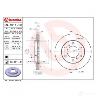 Тормозной диск BREMBO 791473 J 6XQMT 8020584019740 09a91110 - Изображение 2