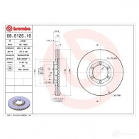 Тормозной диск BREMBO 09512510 QI H7CE5 790062 8020584512517 - Изображение 2