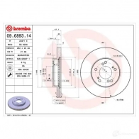 Тормозной диск BREMBO 8020584016367 09689314 1H Y73 790383 - Изображение 2