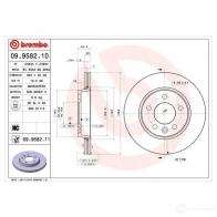 Тормозной диск BREMBO 1422939220 09.9582.11 8020584216903 U76 F9 - Изображение 4
