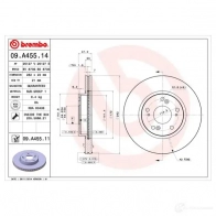 Тормозной диск BREMBO 09a45514 791314 8020584018040 0DJF PT - Изображение 2