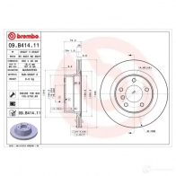 Тормозной диск BREMBO 09.B414.11 791572 8020584037119 7X SAC - Изображение 4