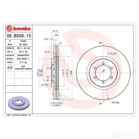 Тормозной диск BREMBO 09.B359.11 D USP4J 1438329494