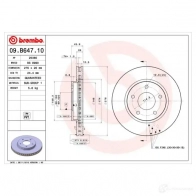 Тормозной диск BREMBO 09b64710 Mitsubishi Lancer 10 (CZ4A) Седан 1.8 143 л.с. 2008 – 2024 8020584210833 TNY6 KS