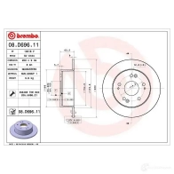 Тормозной диск BREMBO 7W TWUG 08.D696.11 1438329495 - Изображение 2