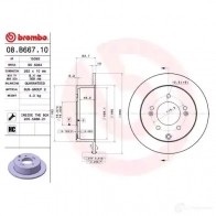 Тормозной диск BREMBO 08.B667.11 FO TG1N 8020584220894 789863 - Изображение 2