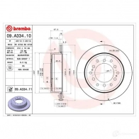Тормозной диск BREMBO 8020584031650 D QA3M5 791255 09.A334.11 - Изображение 4