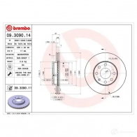 Тормозной диск BREMBO 09309014 SJY8UA V 789931 8020584013038 - Изображение 2