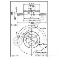 Тормозной диск BREMBO 8020584565513 790193 09565510 L3 0Q0P - Изображение 1