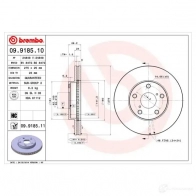 Тормозной диск BREMBO 09918510 790877 Q 3RTA 8020584918517 - Изображение 2