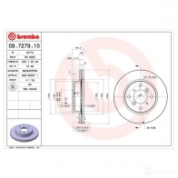 Тормозной диск BREMBO 09.7279.10 790463 8020584727911 F6 IY0CL - Изображение 2