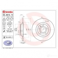 Тормозной диск BREMBO 8020584037263 08.A816.11 UL8 5MT 789793 - Изображение 2