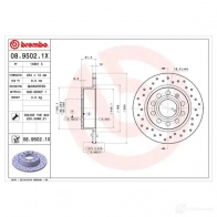 Тормозной диск BREMBO 08.9502.1X 12IZ 8 8020584212295 789580 - Изображение 2