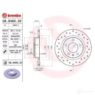 Тормозной диск BREMBO 0894603x LRE 7C8 8020584032510 1210307717 - Изображение 3