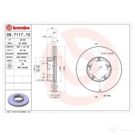 Тормозной диск BREMBO 790438 09711710 8020584711712 3GQ UO2
