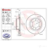 Тормозной диск BREMBO 8C3P Z9 09.D617.11 1438329513 - Изображение 2