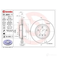 Тормозной диск BREMBO 8020584014707 790783 3OUG HZ 09.8952.11 - Изображение 4