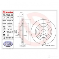 Тормозной диск BREMBO 09884220 DMIP L9R 8020584884225 790745 - Изображение 2