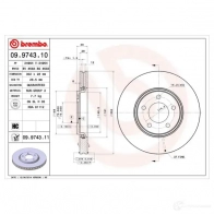 Тормозной диск BREMBO 791051 09974310 8020584974315 I4P 3V - Изображение 2