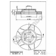 Тормозной диск BREMBO 790259 8020584012222 09584475 N JZYR - Изображение 2