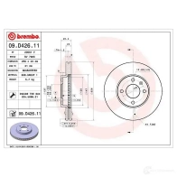 Тормозной диск BREMBO 09.D426.11 1438329516 SZDP H - Изображение 2