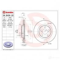 Тормозной диск BREMBO 791576 A1RJ X6 8020584222003 09.B459.21 - Изображение 2