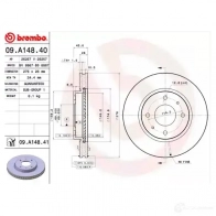 Тормозной диск BREMBO 791188 8020584216422 U8N U5NH 09.A148.41 - Изображение 2