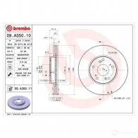 Тормозной диск BREMBO 1AT8I 5Z 8020584035375 791259 09.A350.11