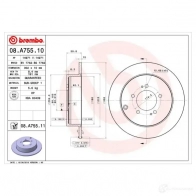 Тормозной диск BREMBO 5XI3 A 08a75510 789786 8020584020289 - Изображение 3