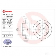 Тормозной диск BREMBO 8020584016336 08a11410 789650 7FH3 2X - Изображение 2