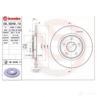 Тормозной диск BREMBO 789914 SFL 702Z 08.N249.11 8020584219065 - Изображение 3