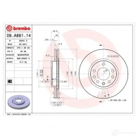 Тормозной диск BREMBO 09.A861.14 7B5W CR 8020584023693 791462 - Изображение 2