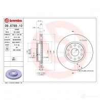 Тормозной диск BREMBO 790337 8020584676912 09676910 8I 5GCT - Изображение 1