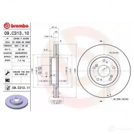 Тормозной диск BREMBO 791743 09.C313.11 M2S1FM Z 8020584221037 - Изображение 3