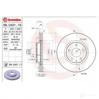 Тормозной диск BREMBO 09.C421.11 791767 DOZ YOG 8020584221051 - Изображение 3