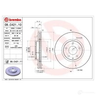 Тормозной диск BREMBO 09.C421.11 791767 DOZ YOG 8020584221051 - Изображение 6