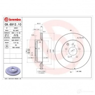 Тормозной диск BREMBO 790390 8020584691212 09.6912.10 SXP5 H - Изображение 1