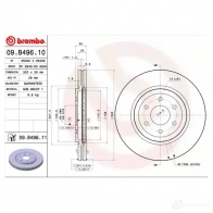 Тормозной диск BREMBO 791585 DM G1NC 09.B496.11 8020584214374 - Изображение 3