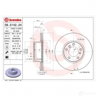 Тормозной диск BREMBO 8020584013250 09.5142.24 8HJ YXSH 790065 - Изображение 5
